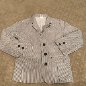 Gymboree blazer, lined; boys medium; navy -white striped